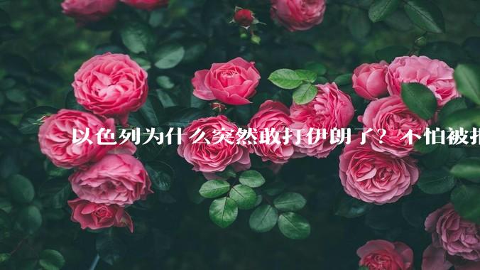 以色列为什么突然敢打伊朗了?不怕被报复?